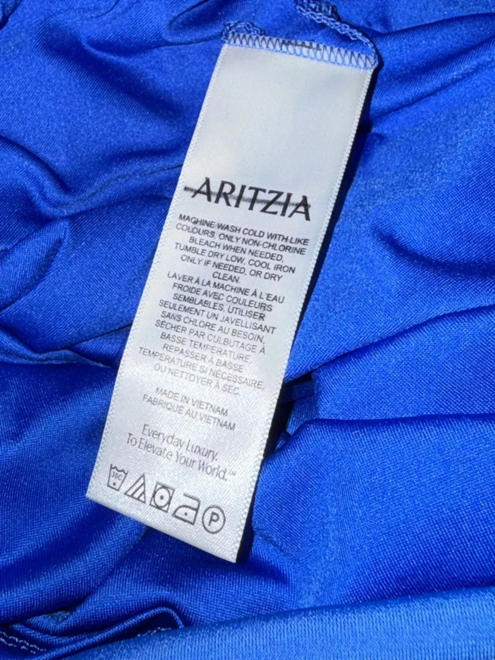 Aritzia Babaton Smooth Matter Gallery Off Shoulder Top Ablaze Blue Medium New - Picture 8 of 9